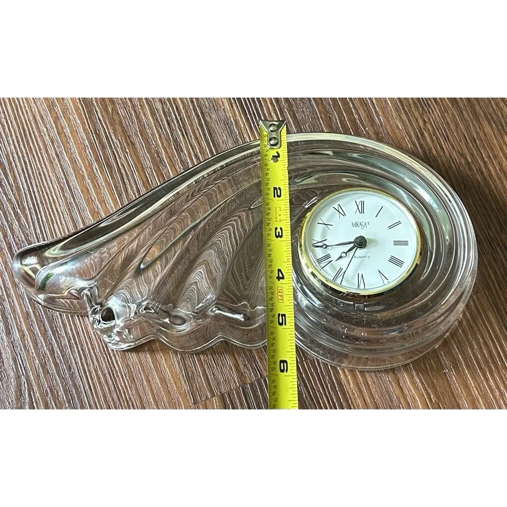 Mikasa Crystal Wave Quartz Mantle Desk Clock Germany